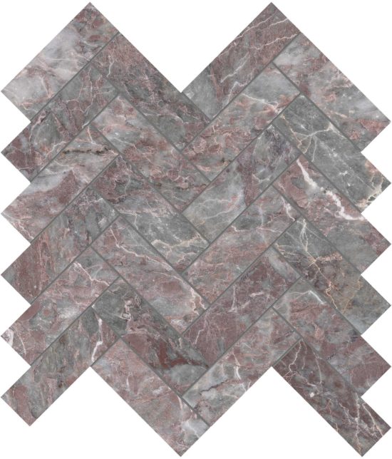 Sereno Burgundy 1.25x4 Herringbone Mosaic | Marino Tile NY
