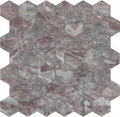 Sereno Burgundy 2 Hexagon Mosaic | Marino Tile NY