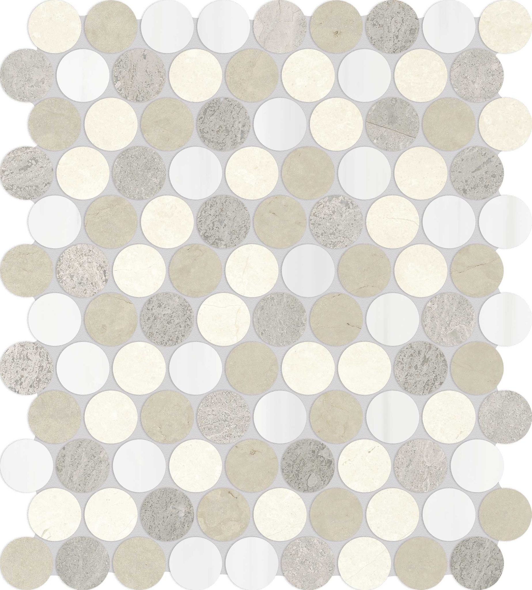 Utopio 1.25 Penny Round Dune Mosaic