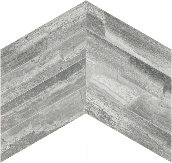 Volcana Notte 2x8.5 Chevron Mosaic | Marino Tile NY