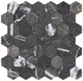 Royal Stoneworks 2" Regal Black Vein Hex | Marino Tile NY