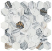 Royal Stoneworks 2" Regal White Vein Hex | Marino Tile NY