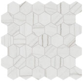 Royal Stoneworks 2" Tuscan White Vein Hex | Marino Tile NY