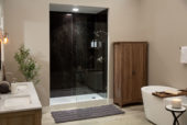 Black Ice Gloss Shower Wall Kit 30x60x94 | Marino Tile NY
