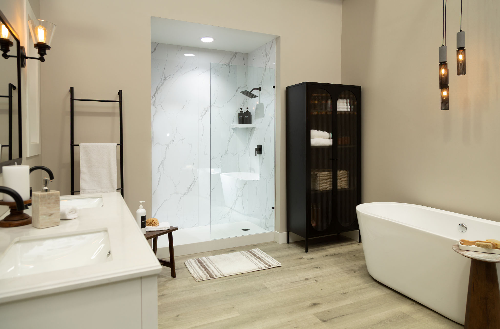 Carrara Marble Gloss Shower Wall Kit 32x60x94 | Marino Tile NY