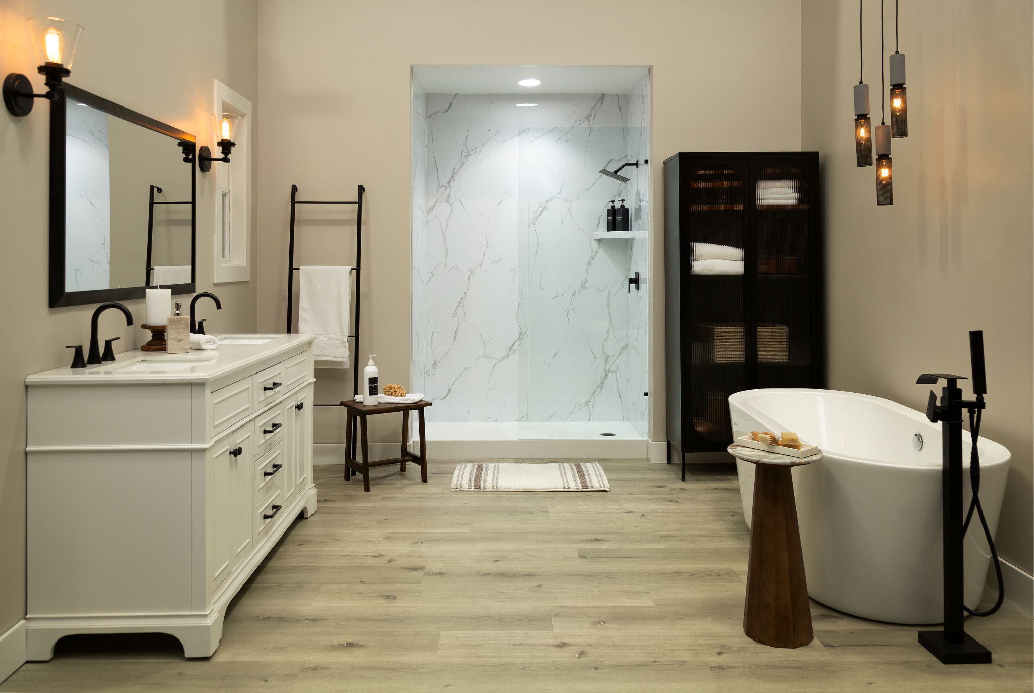 Carrara Marble Gloss Shower Wall Kit 36x60x94 | Marino Tile NY