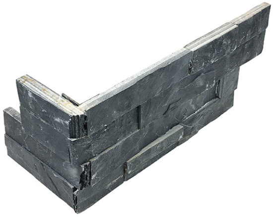 Ledger Stone 6x18 Carbon Assembled Corner | Marino Tile NY