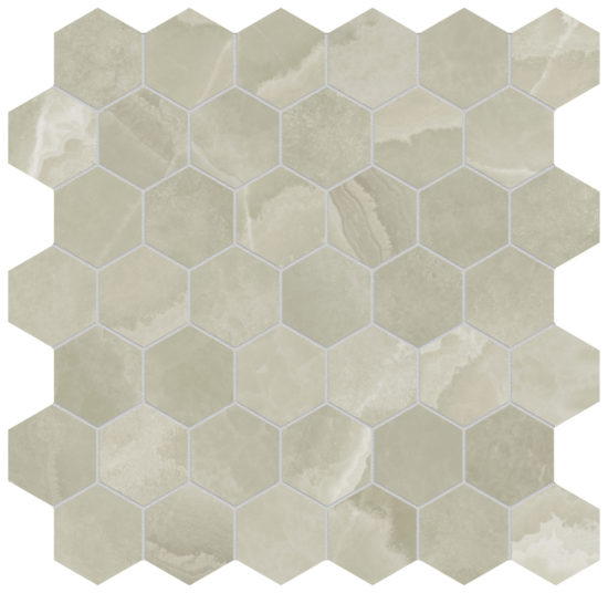 Lustra 2" Hex Onyx Sage Honed | Marino Tile NY