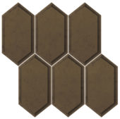 Obsidian Bronze Beveled Hexagon Mosaic | Marino Tile NY