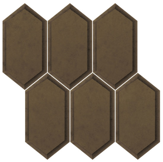 Obsidian Bronze Beveled Hexagon Mosaic | Marino Tile NY