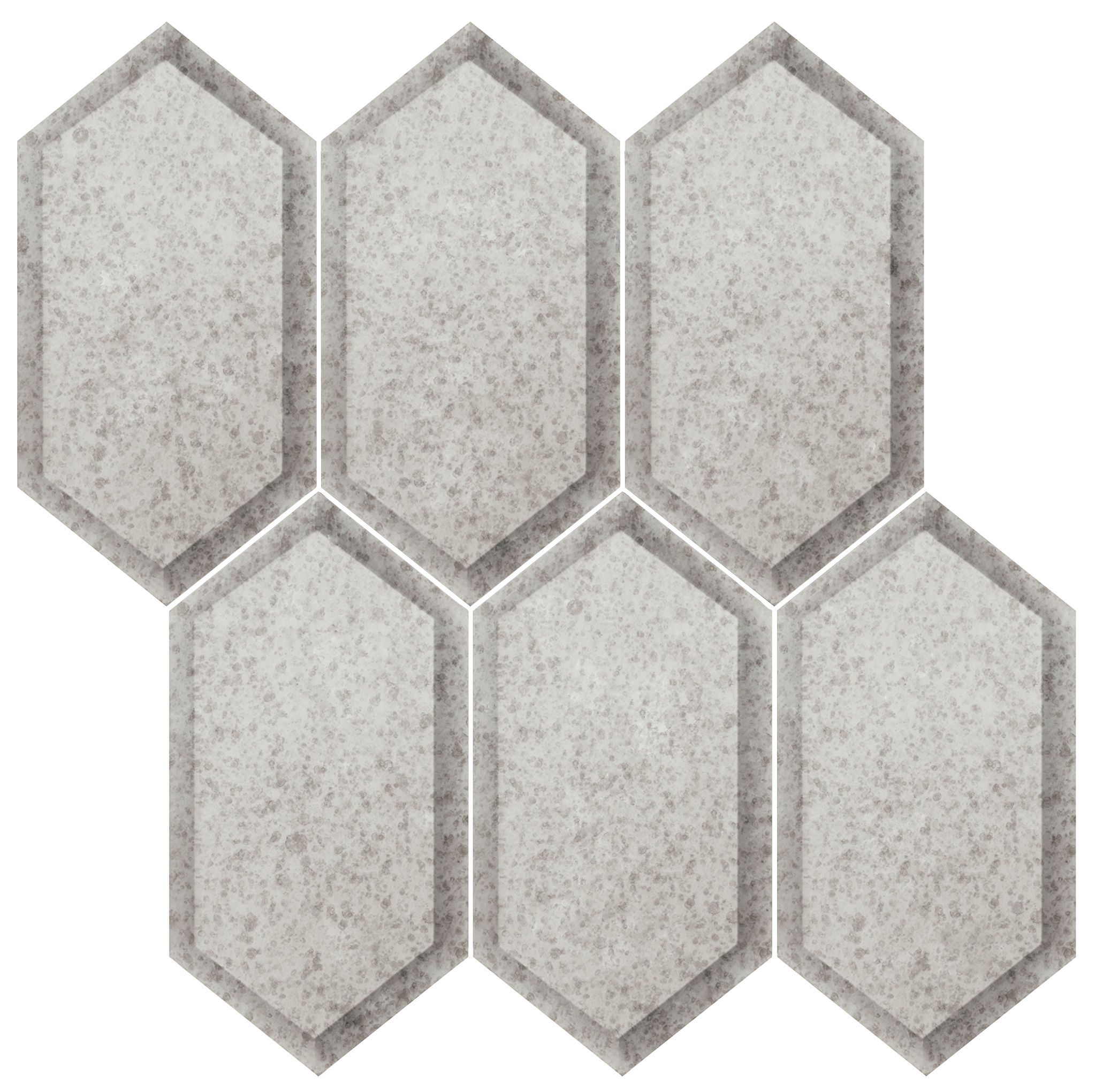 Obsidian Silver Beveled Hexagon Mosaic