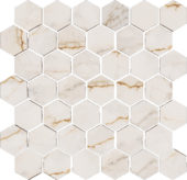 Treasure II Perfect Calacatta 2" Hex Polished | Marino Tile NY